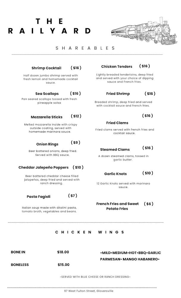 Rail Yard Restaurant Menu image 4